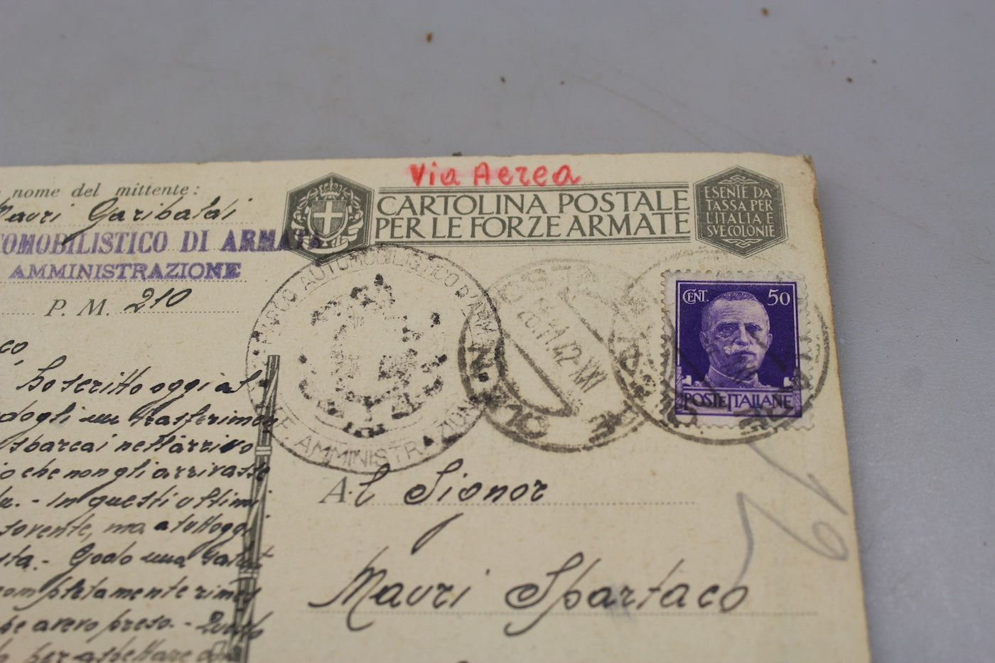 Cartolina FFAA Coloniale