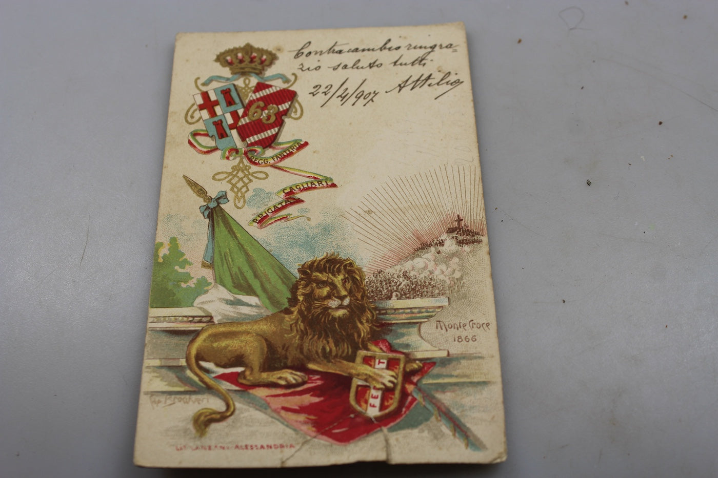 Cartolina postale 63° Reggimento Fanteria "Brigata Cagliari"