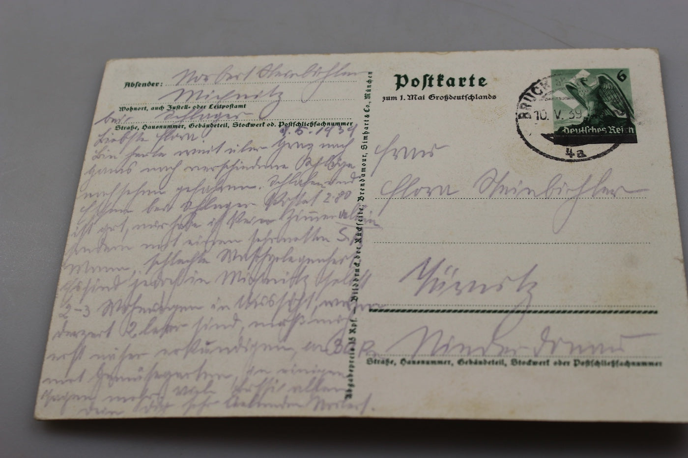 Cartolina postale Annessione Sudeti al III° Reich.