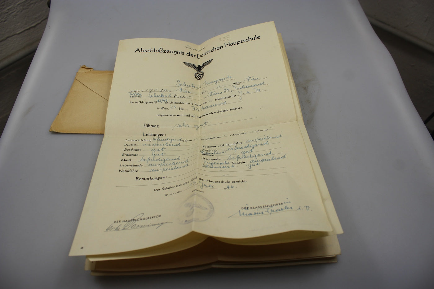 #5 pagelle scolastiche 3° Reich 1943/44