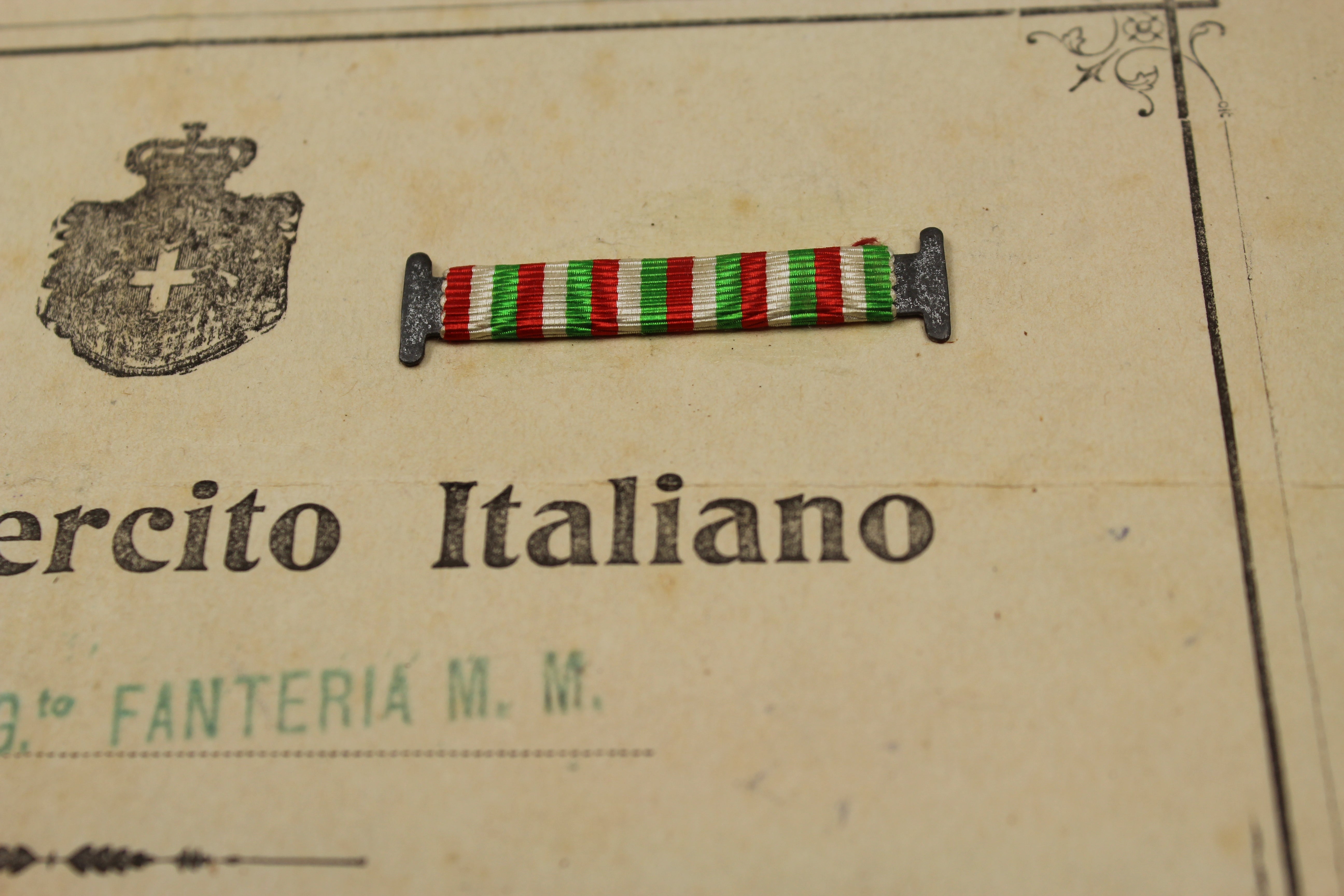 Attestato/autorizzazione nastro WW1