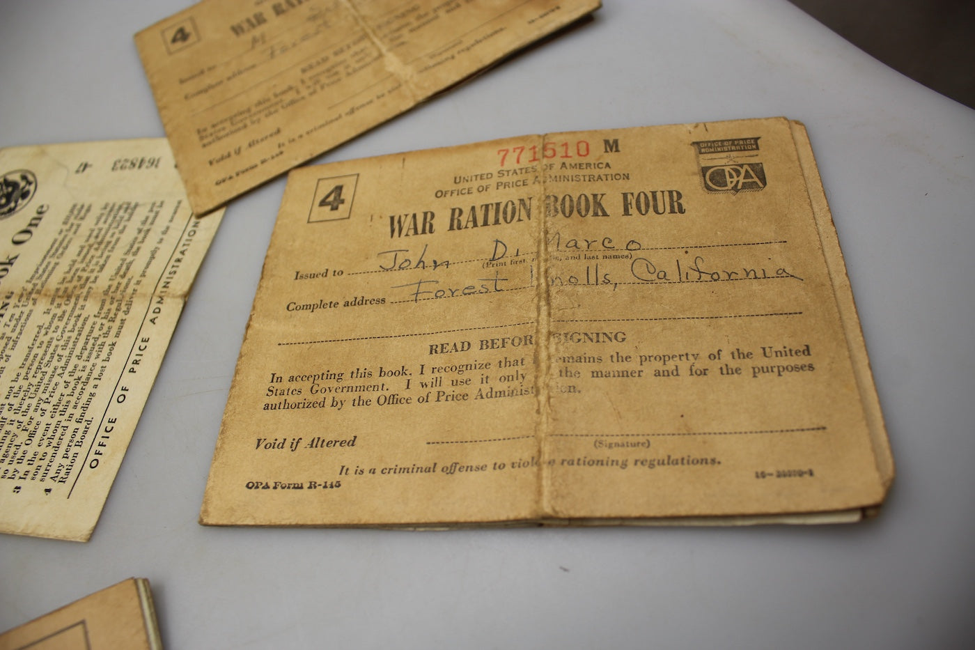 #6 War ration book US WW2 -