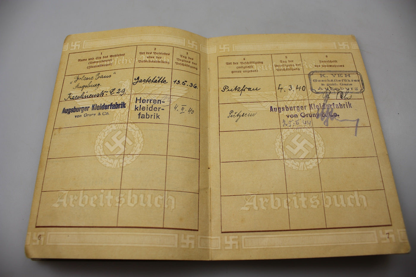Arbeitsbuch III° Reich periodo bellico