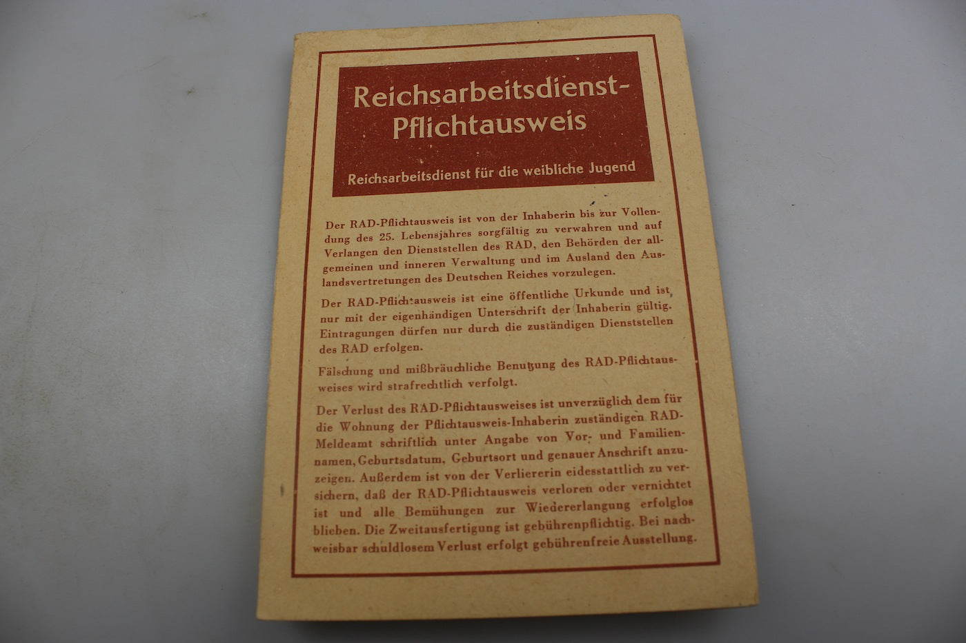 RAD - Pflichtausweis,