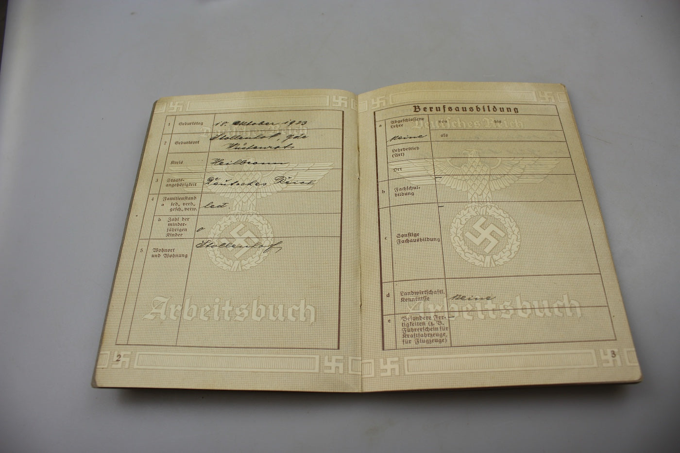 Arbeitsbuch III° Reich periodo bellico