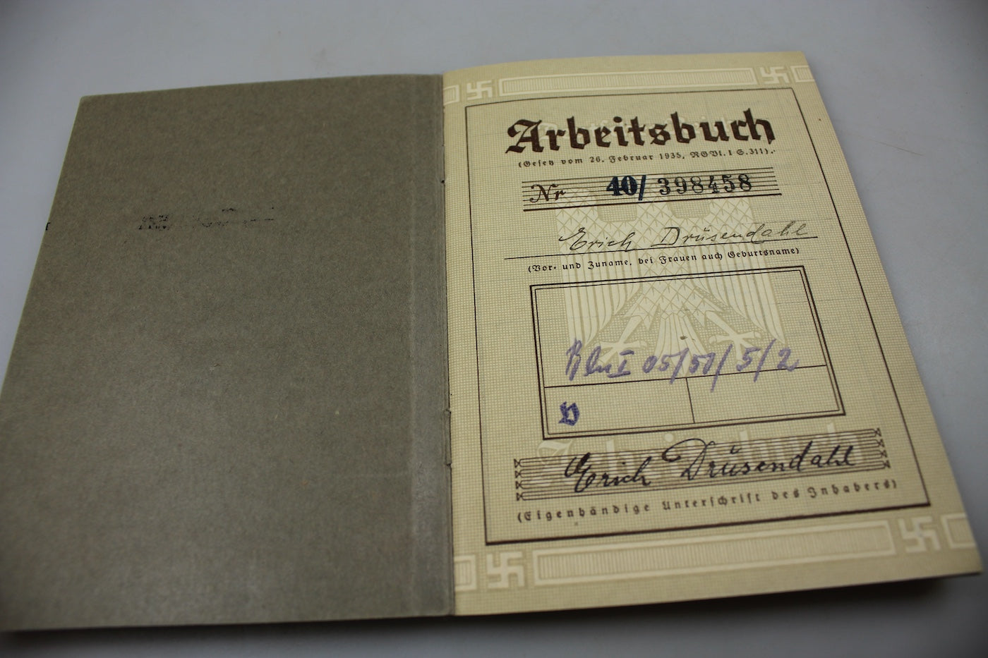 Arbeitsbuch periodo prebellico Germania III° Reich