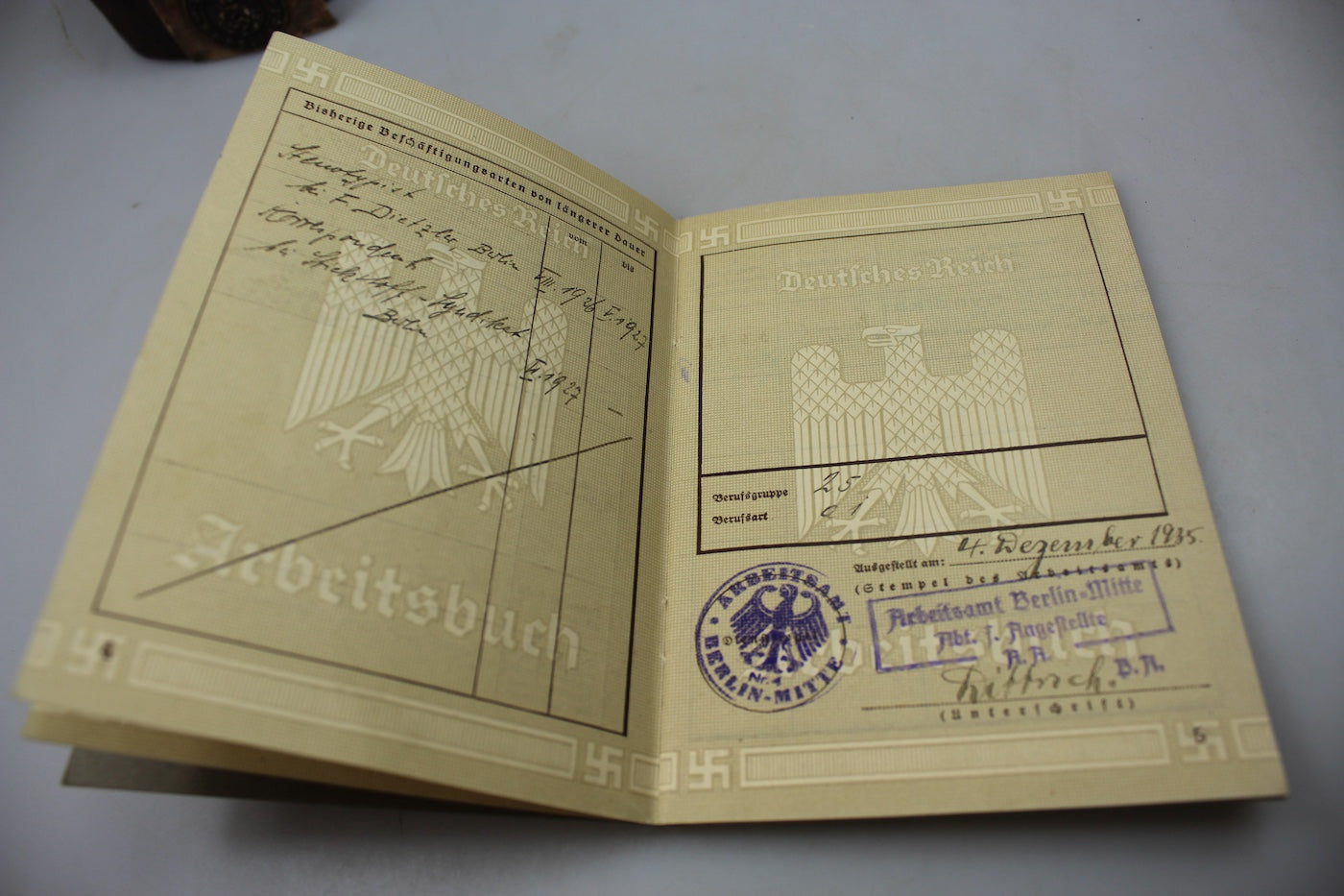 Arbeitsbuch periodo prebellico Germania III° Reich