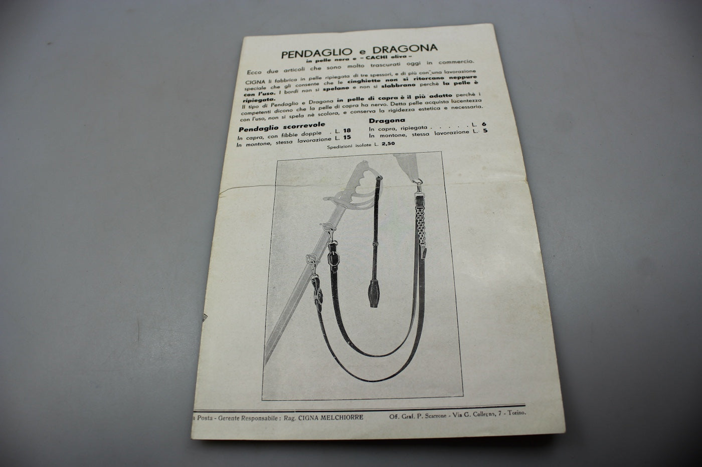 Brochure/catalogo negozio articoli militari REI anni 30/40