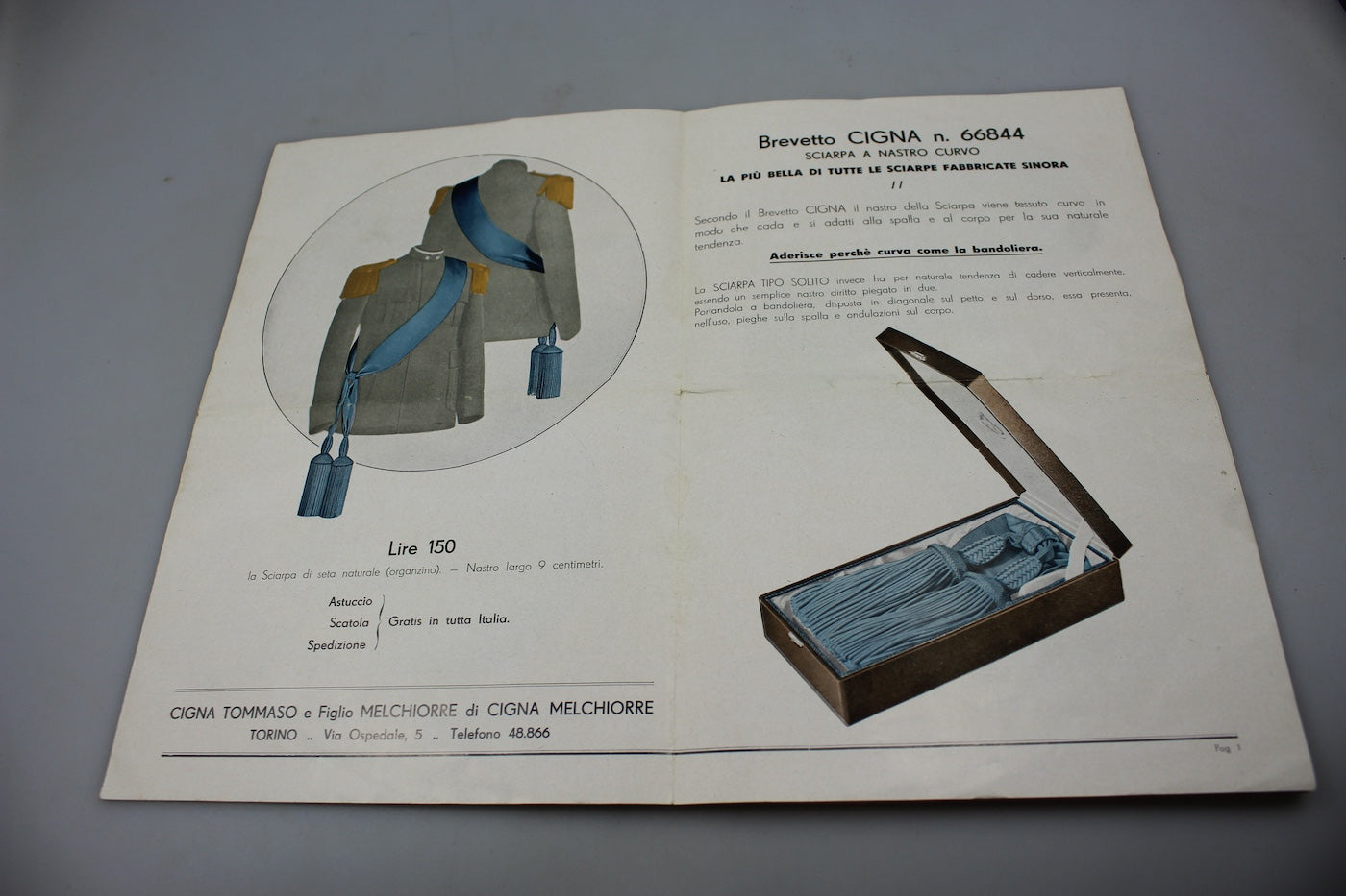 Brochure/catalogo negozio articoli militari REI anni 30/40