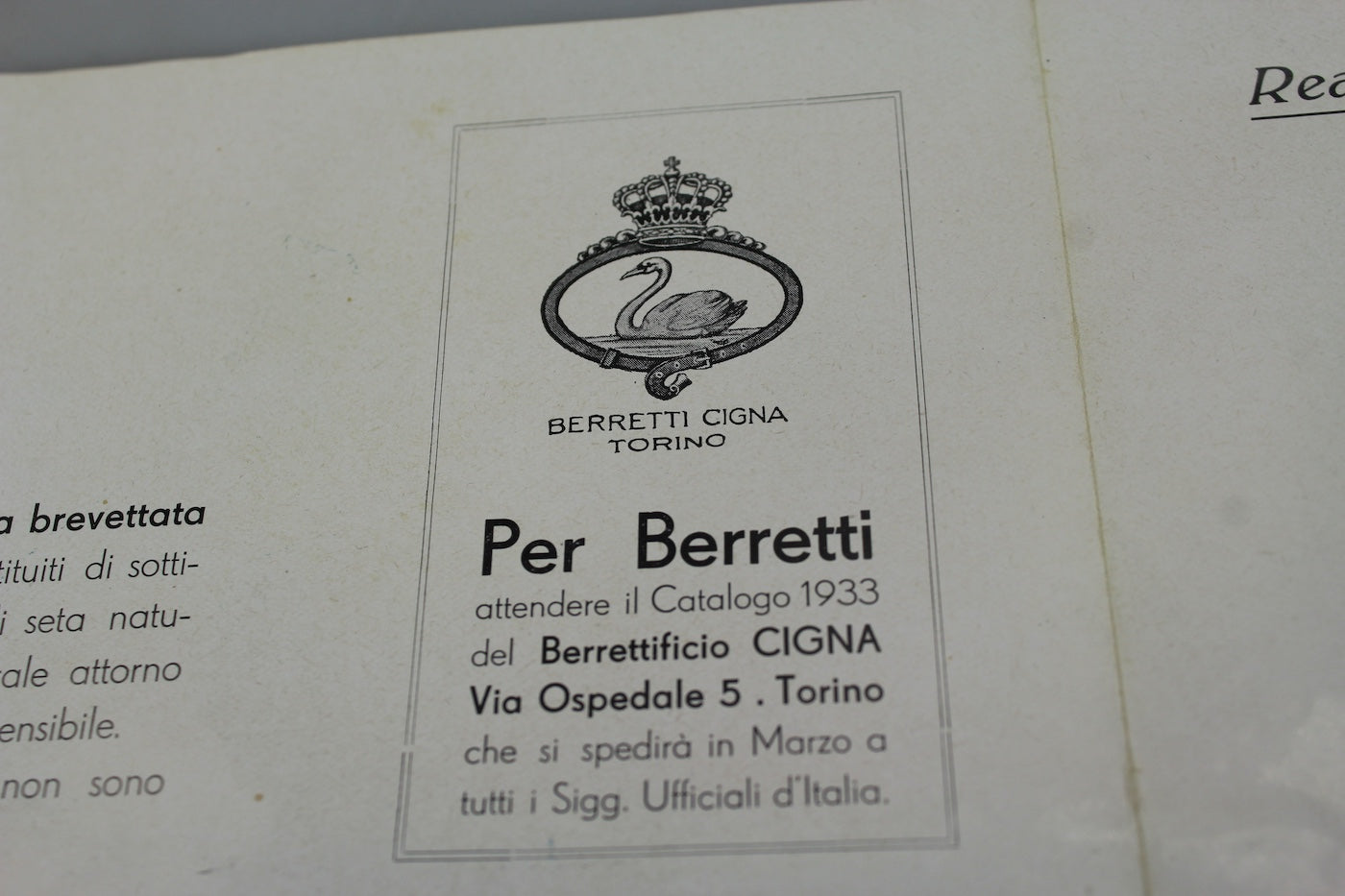 Brochure/catalogo negozio articoli militari REI anni 30/40