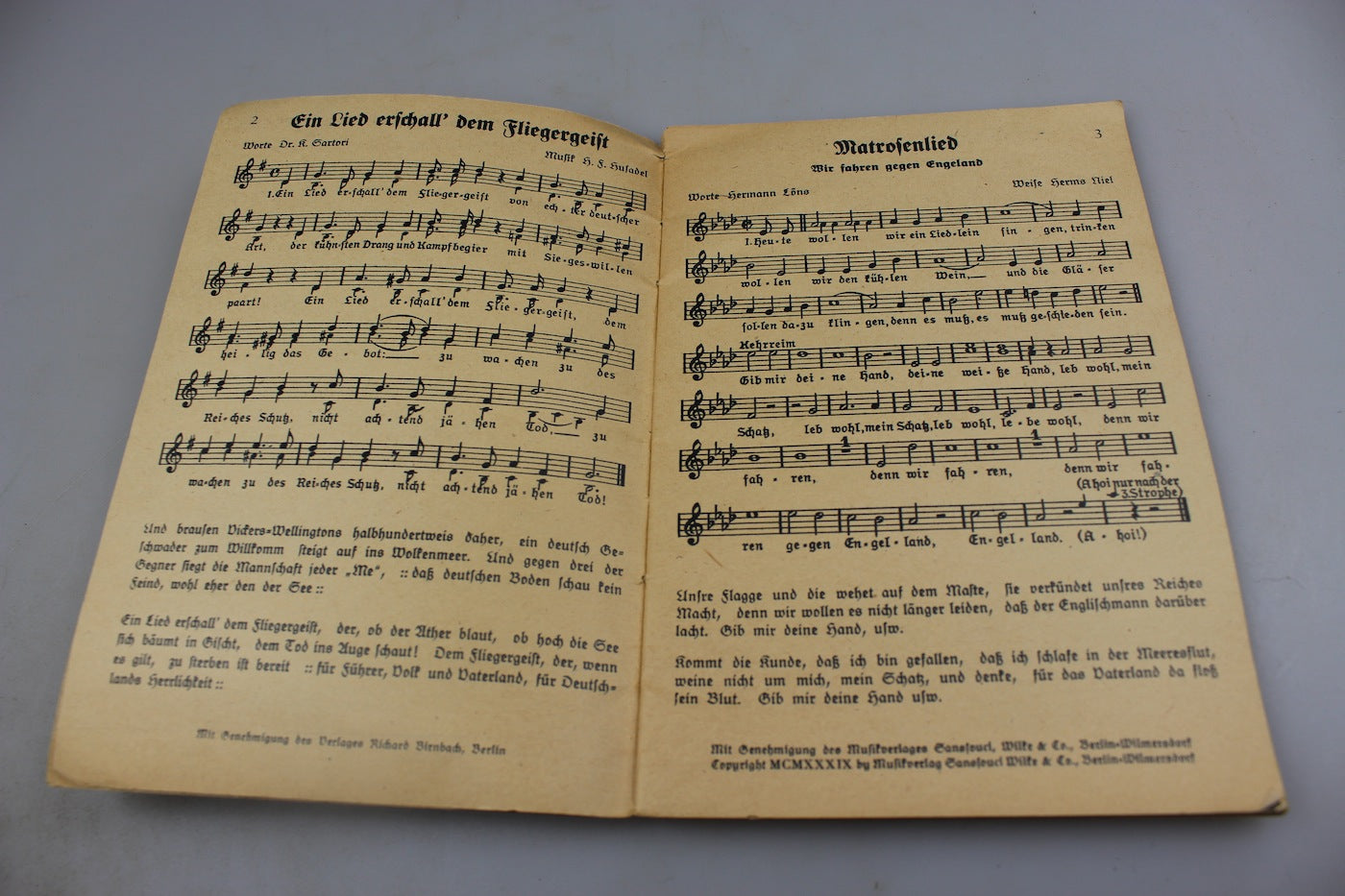 "Liederbuches der Luftwaffe" canzoni Luftwaffe