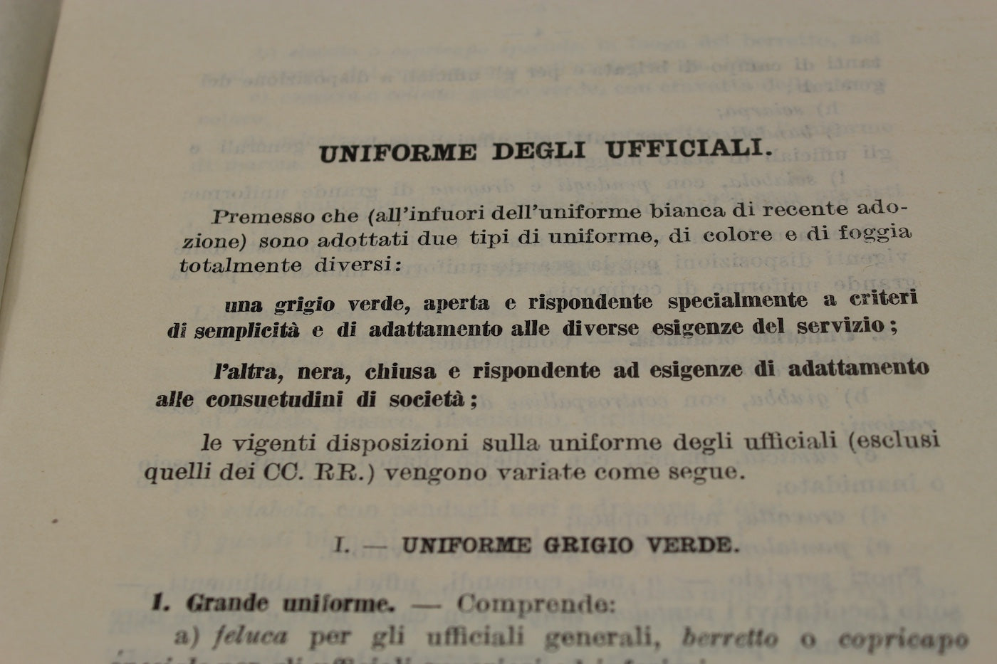 Aggiunte e varianti "Al regolamento sull' uniforme" - edizione 1931