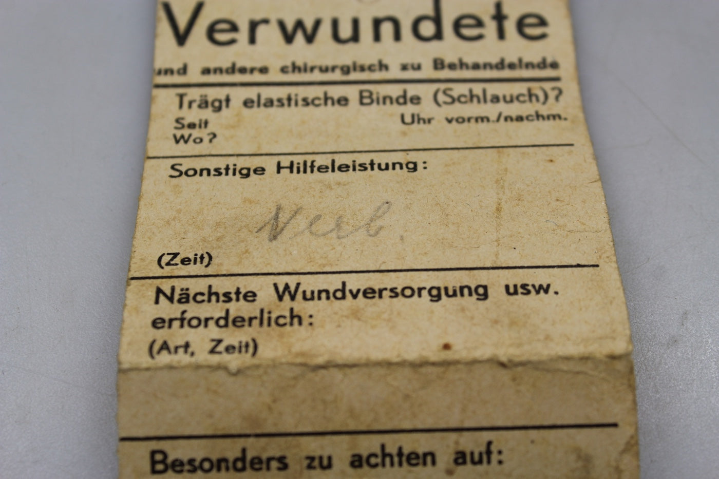 "Verwundete" Targhetta identificazione feriti WH WW2