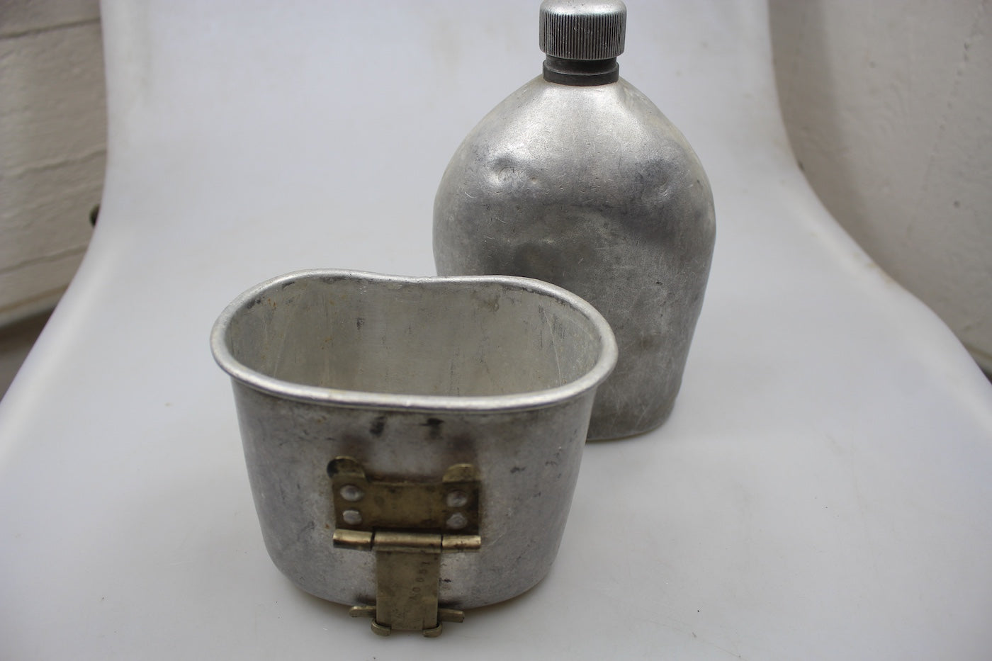US Army WW2 - Borraccia in alluminio con gavettino