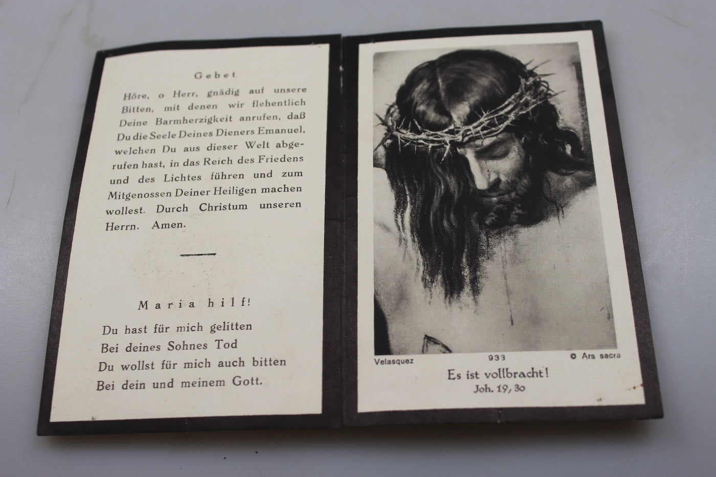 Sterbebilder Ob-Gef Fanteria caduto 10/6/1942 Charkov