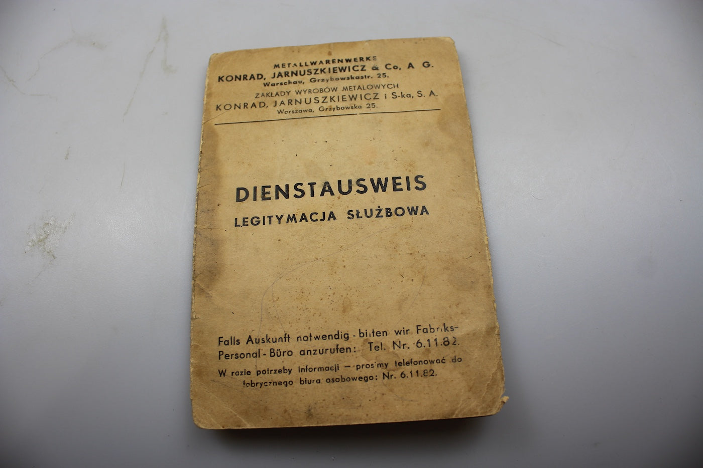 Documento Ausweis cittadino Polacco WW2