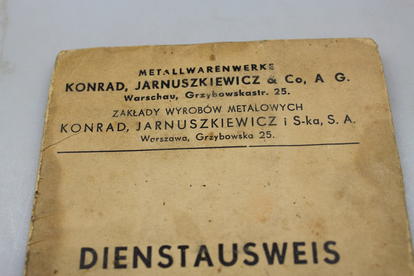 Documento Ausweis cittadino Polacco WW2