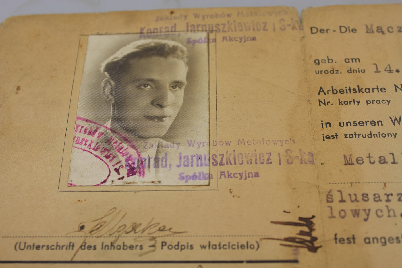 Documento Ausweis cittadino Polacco WW2