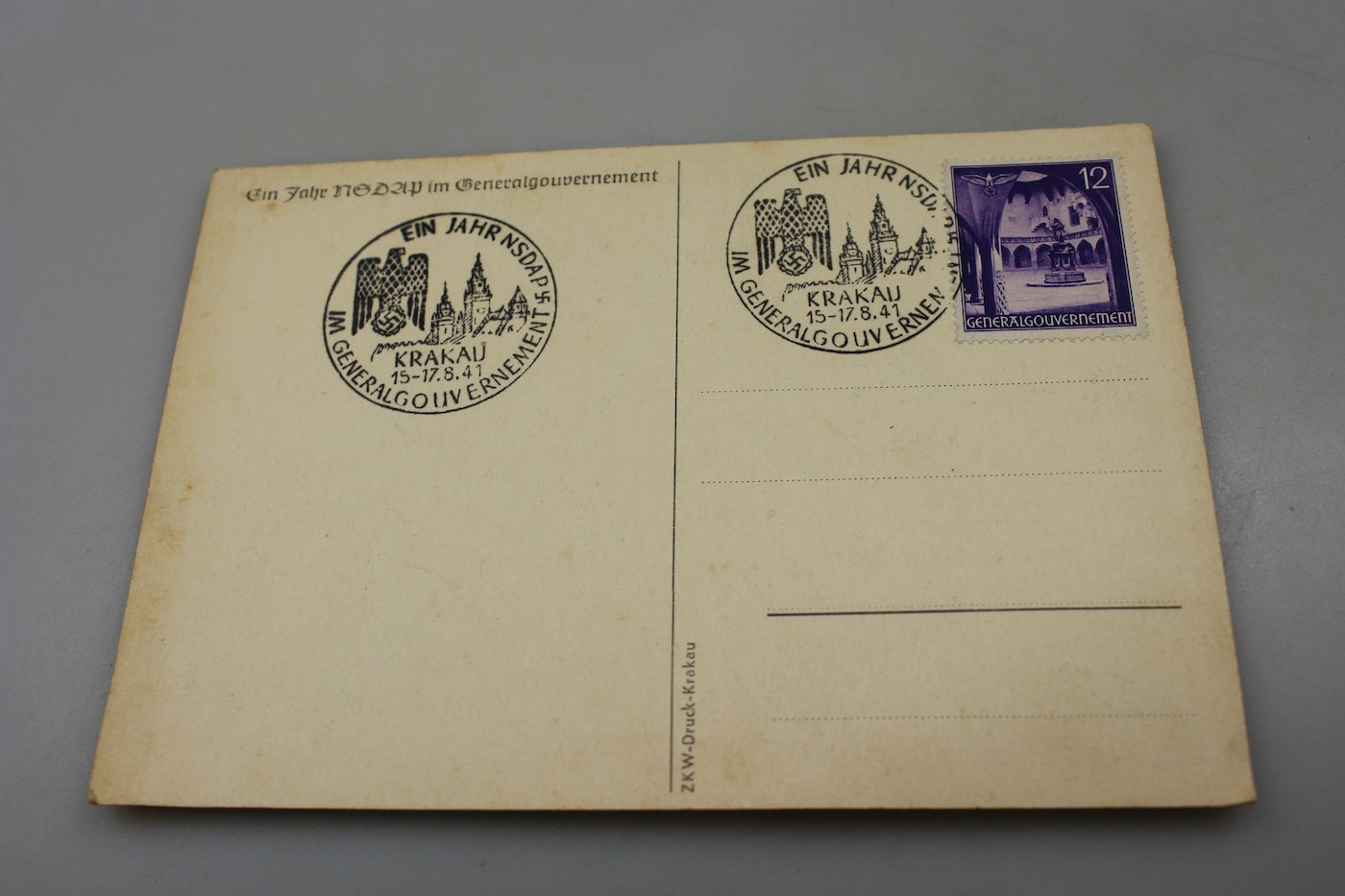 Cartolina postale Tag der NSDAP in Generalgovernement 15-17 Agosto 1941