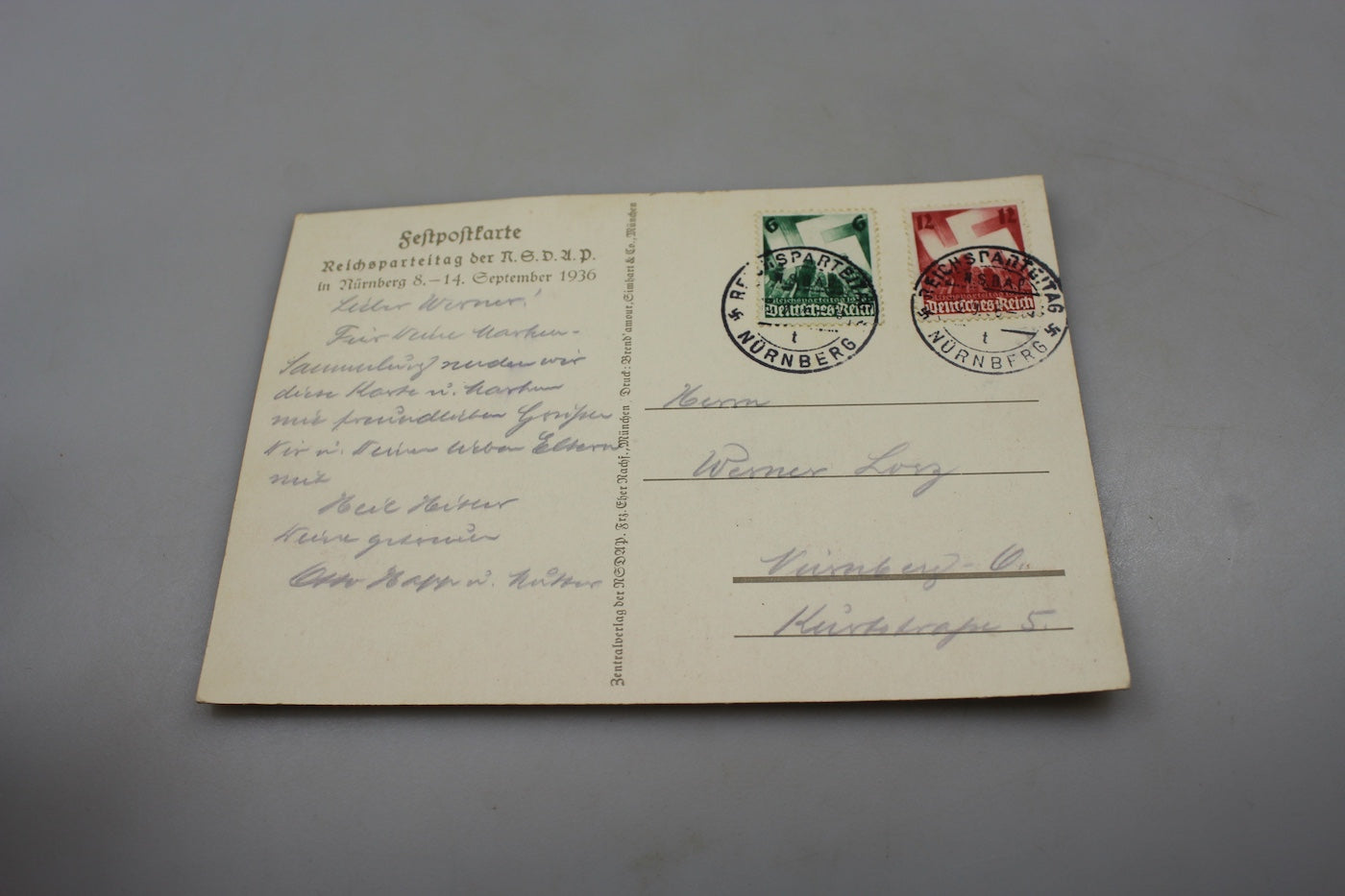 Cartolina postale Reichsparteitag - Nurnberg 1936