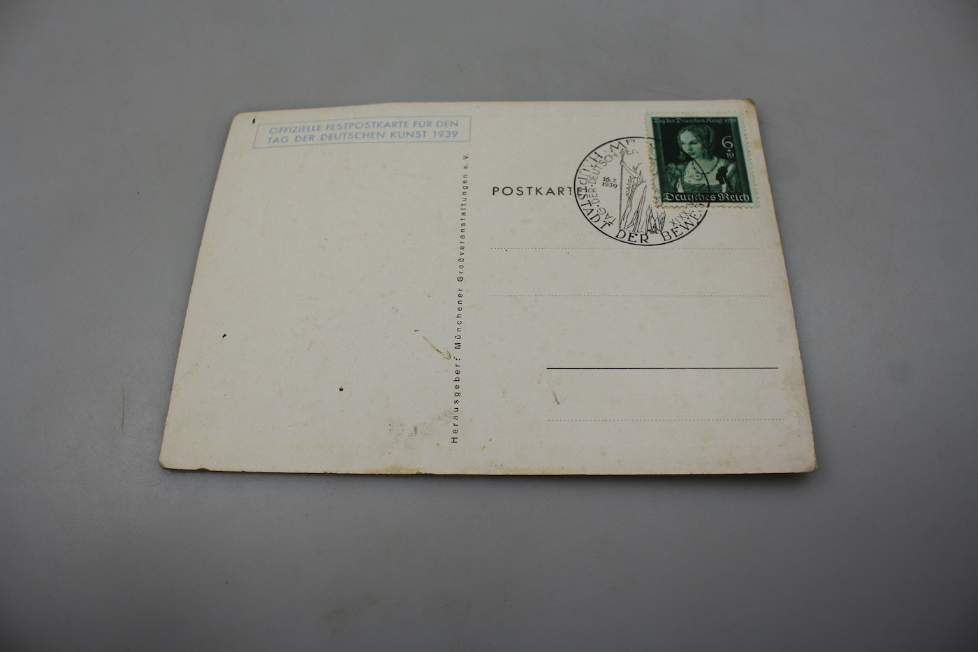 Cartolina postale Tag der deutschen Kunst - Munchen 14-16/7/1939, foto 2