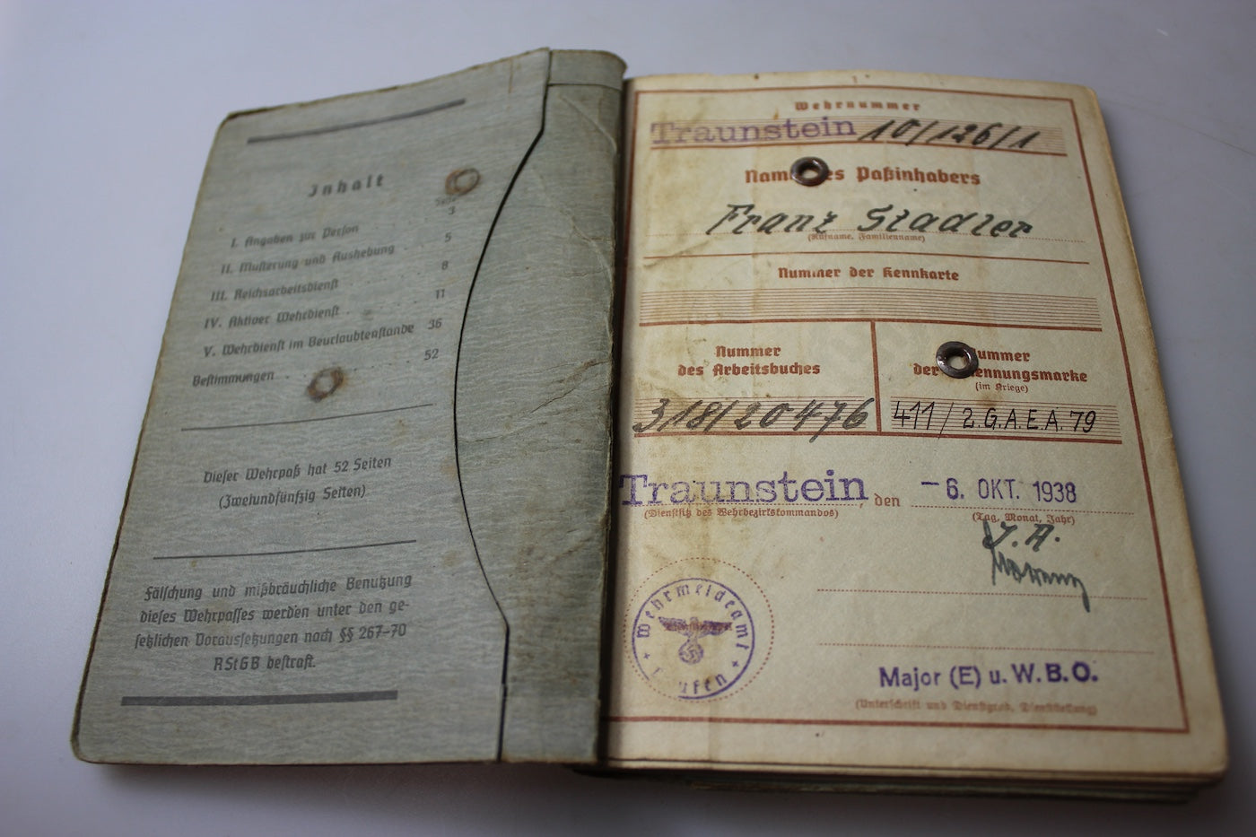 Wehrpass Gebirgsjager 1939-45, foto 2