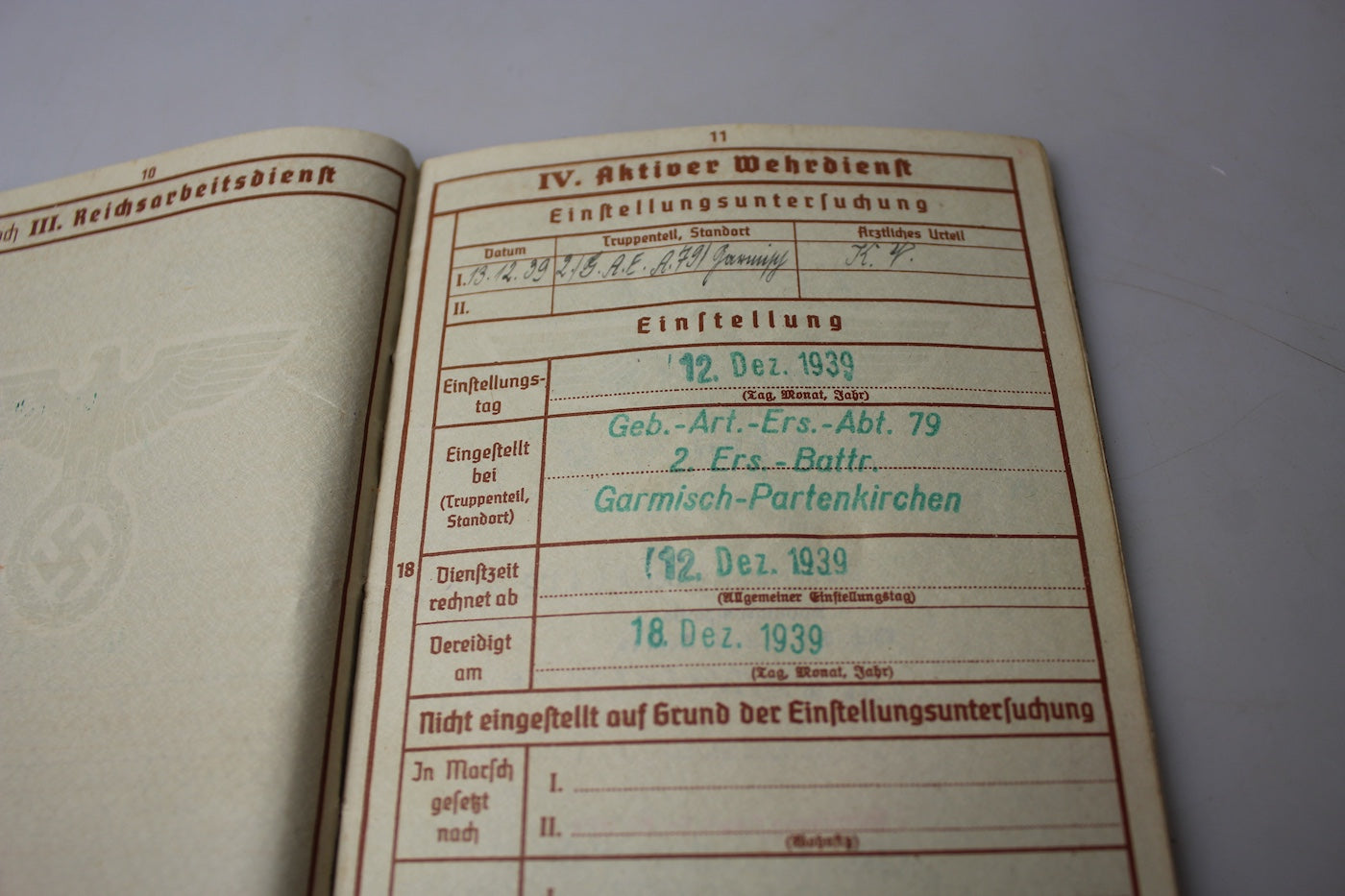Wehrpass Gebirgsjager 1939-45