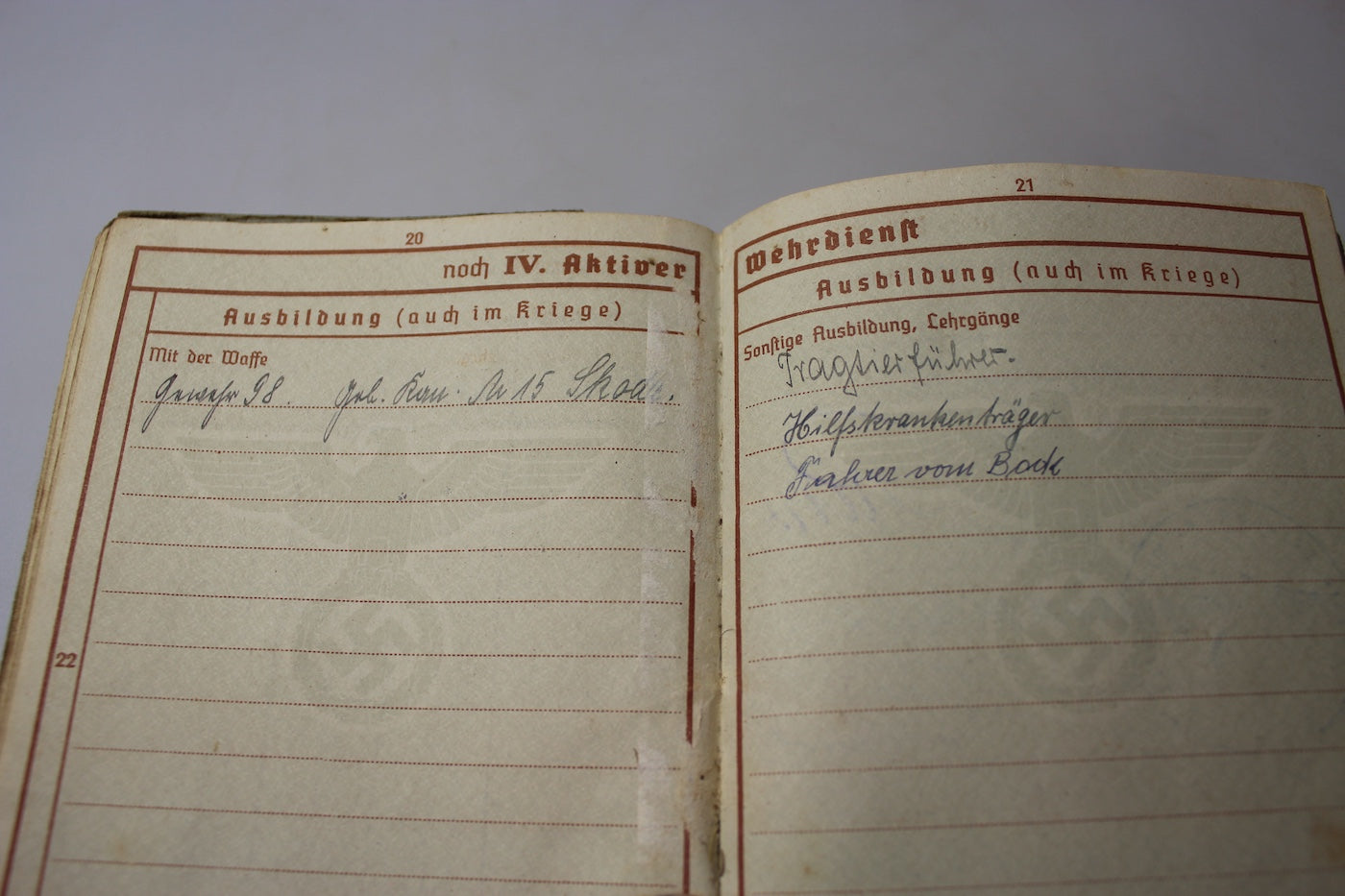 Wehrpass Gebirgsjager 1939-45