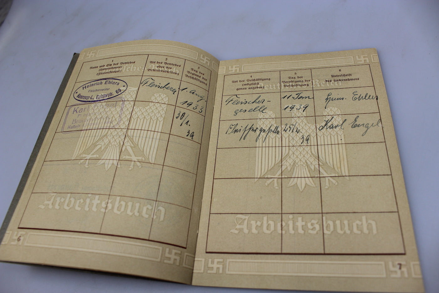 Arbeitsbuch, altri documenti e due foto unica persona