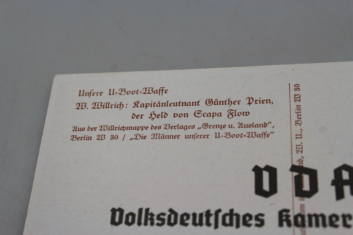 Cartolina postale Willrich – Serie U-boot-Waffe – Kapitan Leutnant Gunther Prien