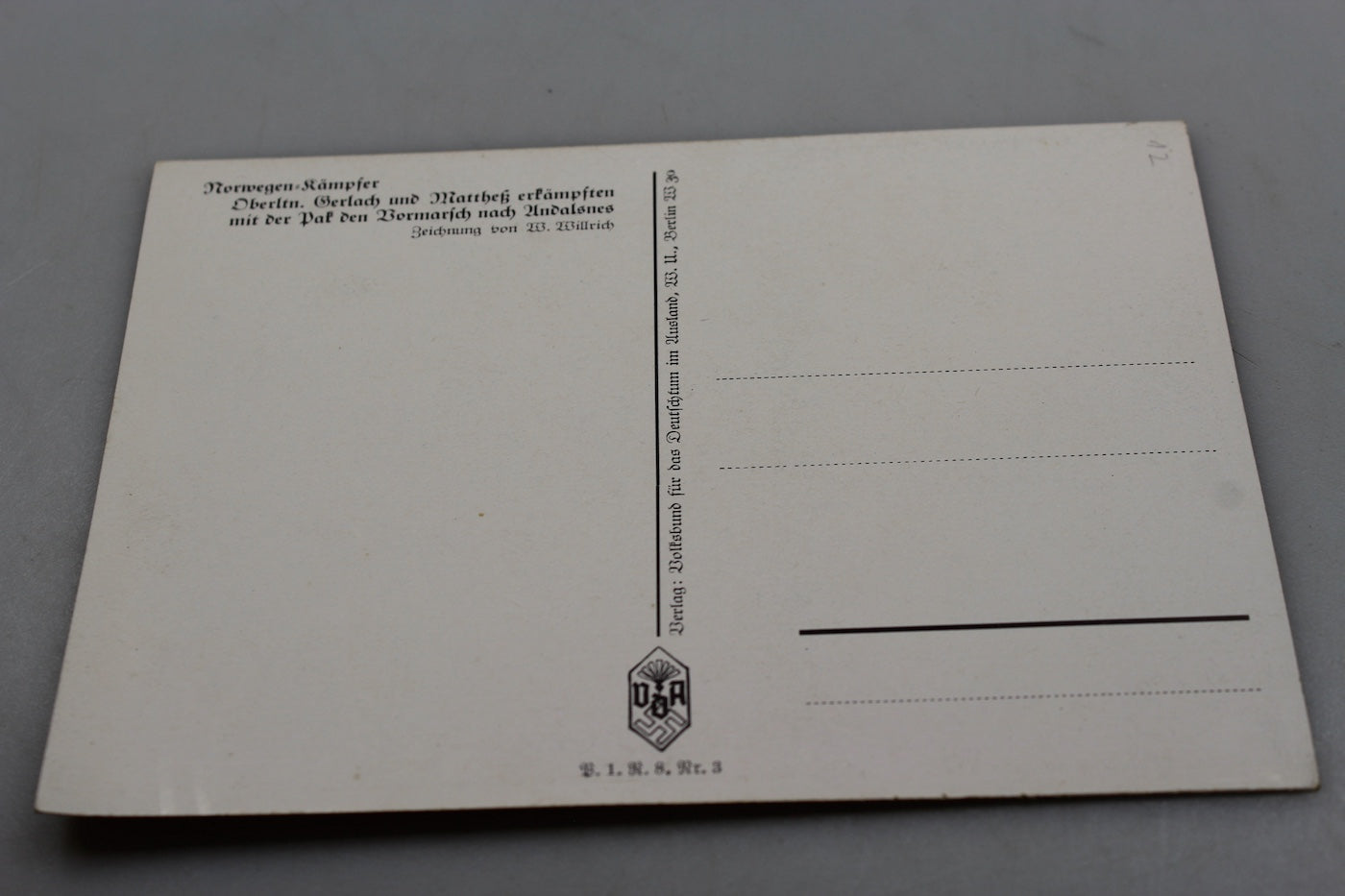 Cartolina postale Willrich -“Norvegen Kampfer”