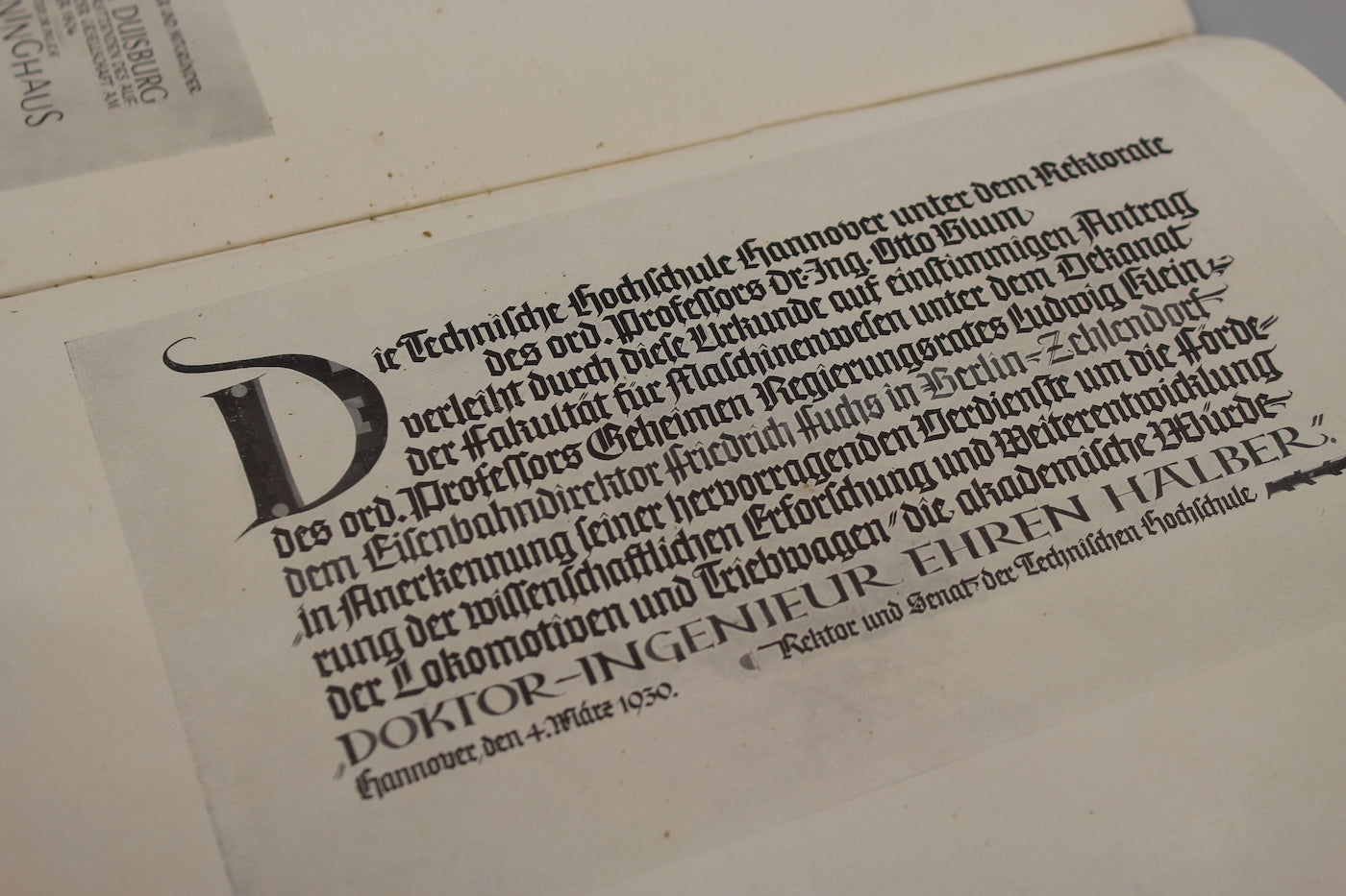 "Die Urkunde" catalogo anni 30'