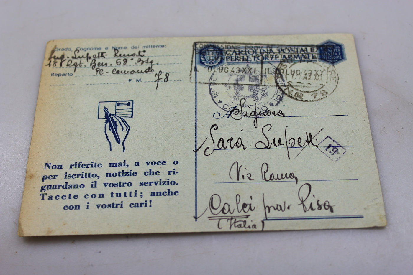 Cartolina postale FFAA WW 2