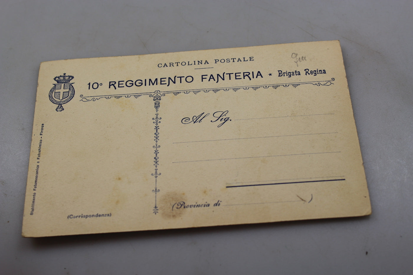 Cartolina postale "Brigata Regina"