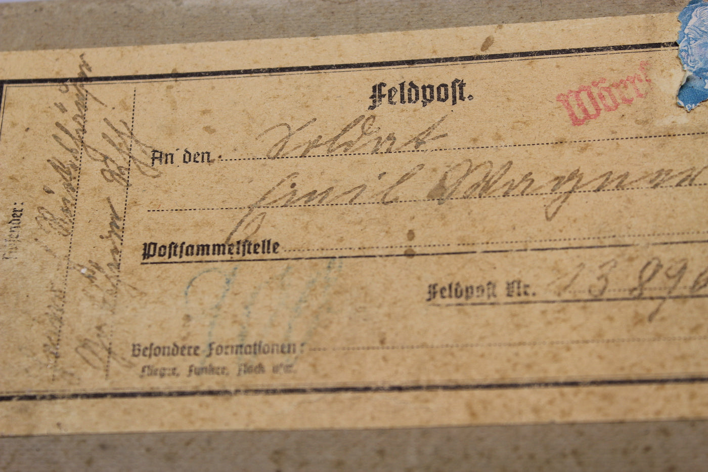 Pacchetto Feldpost WW2