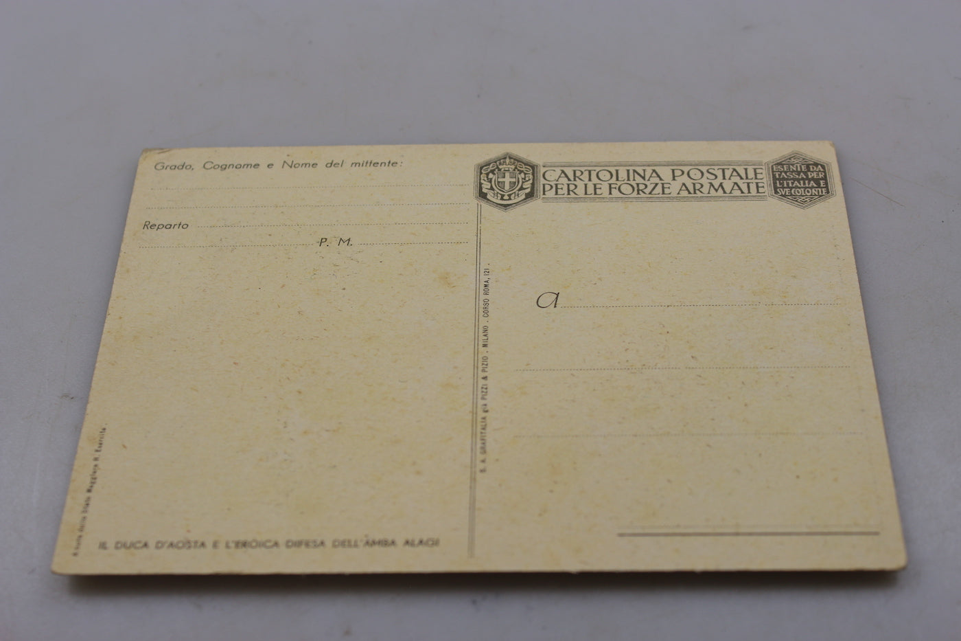 Cartolina postale FFAA