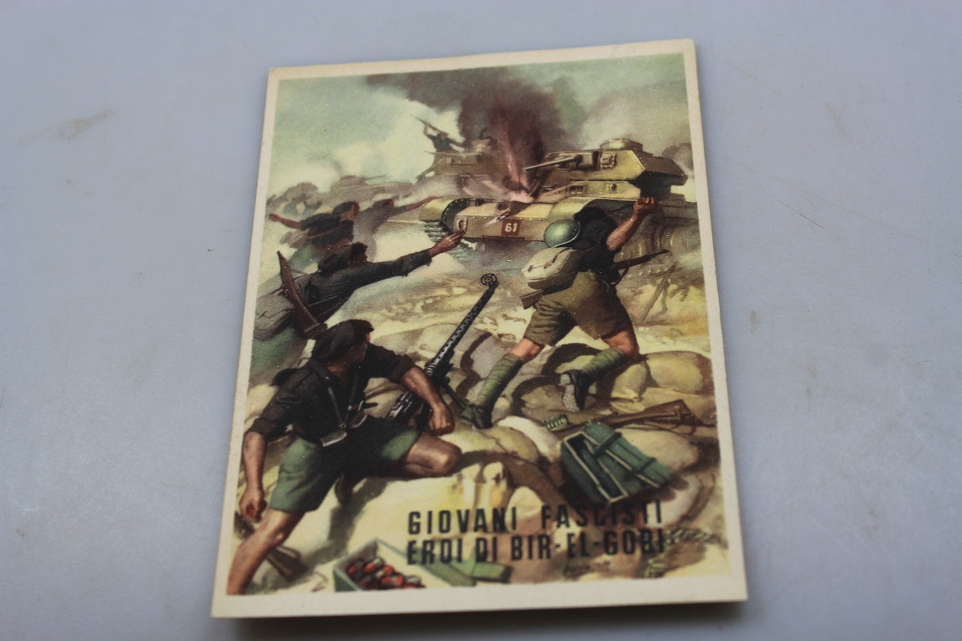 Cartolina postale "Giovani Fascisti eroi di Bir el Gobi"