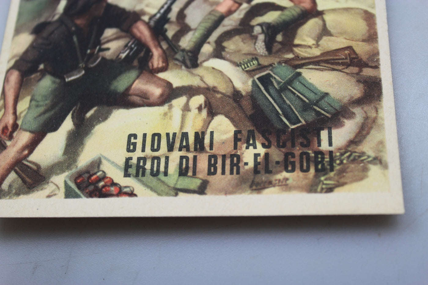 Cartolina postale "Giovani Fascisti eroi di Bir el Gobi"