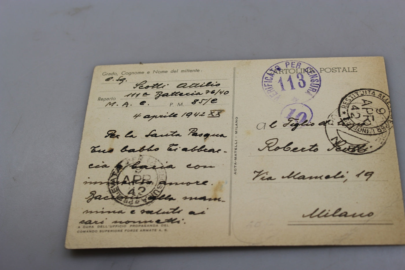 Cartolina postale "L'Avanzata continua"
