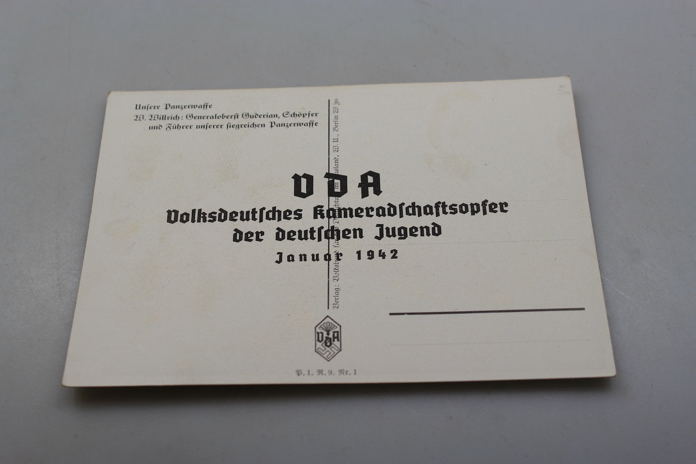 Cartolina postale Willrich "Gneraloberst Guderian"