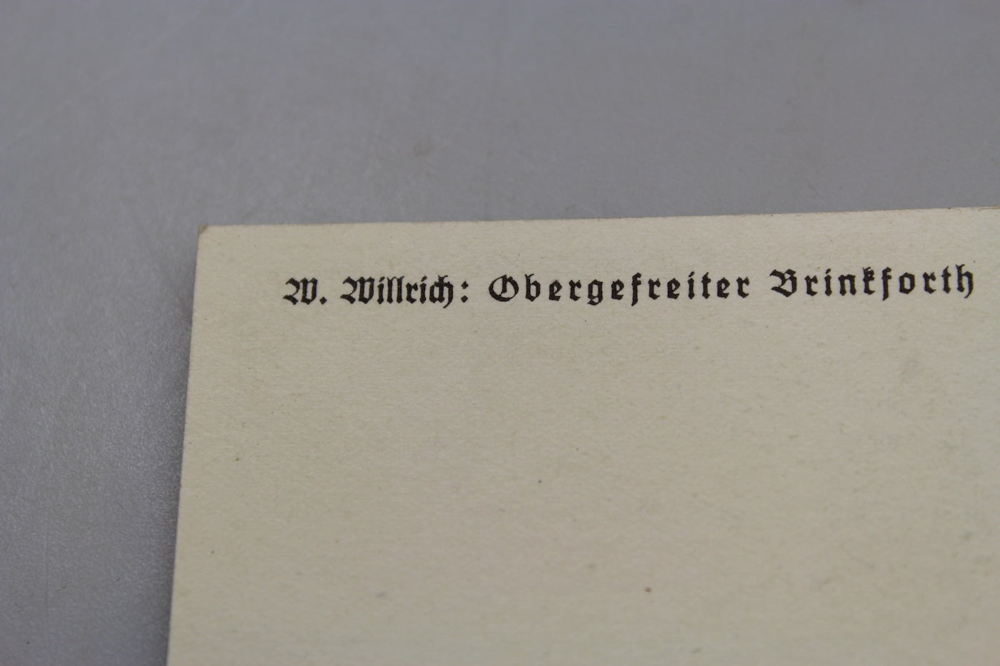 Cartolina postale Willrich -“Obergefreiter Brinkforth”