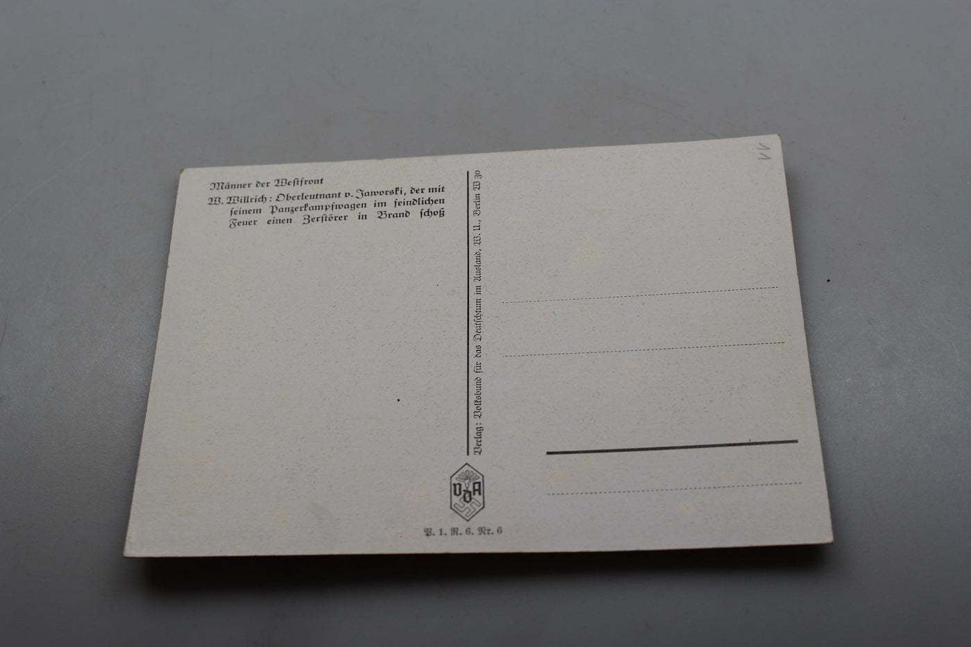 Cartolina postale Willrich - Serie “Manner der Westfront”, foto 2