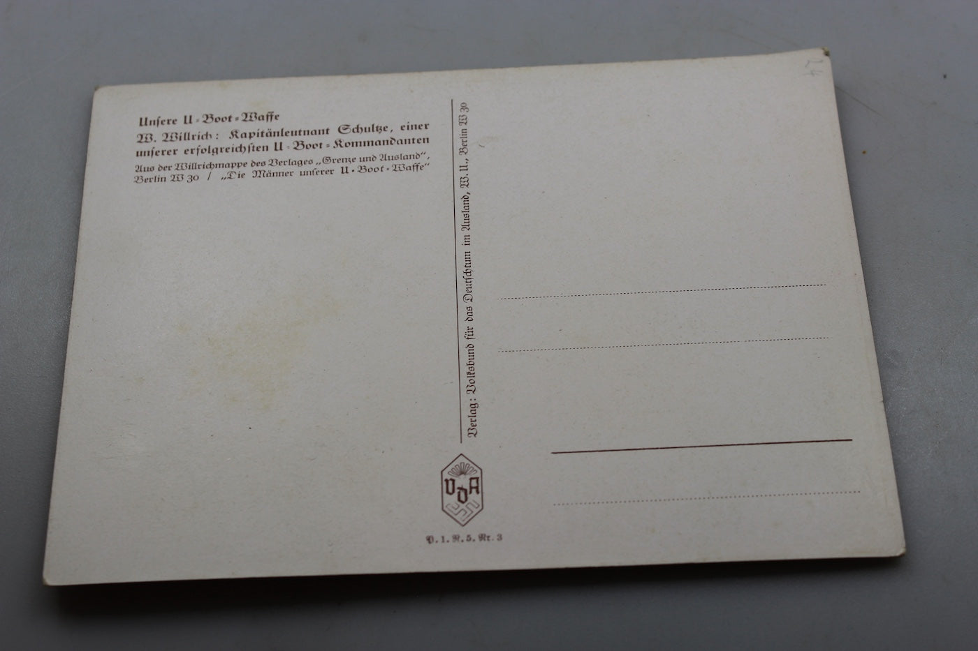 Cartolina postale Willrich -“Unsere U-Boot=Waffe” WW2