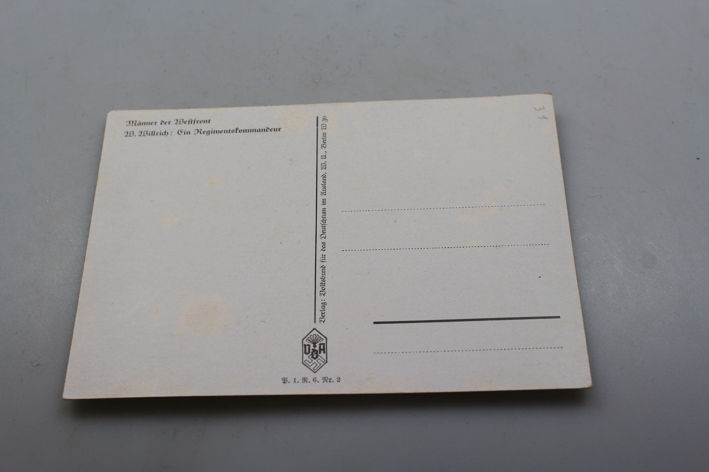 Cartolina postale Willrich -“Manner der Westfront”
