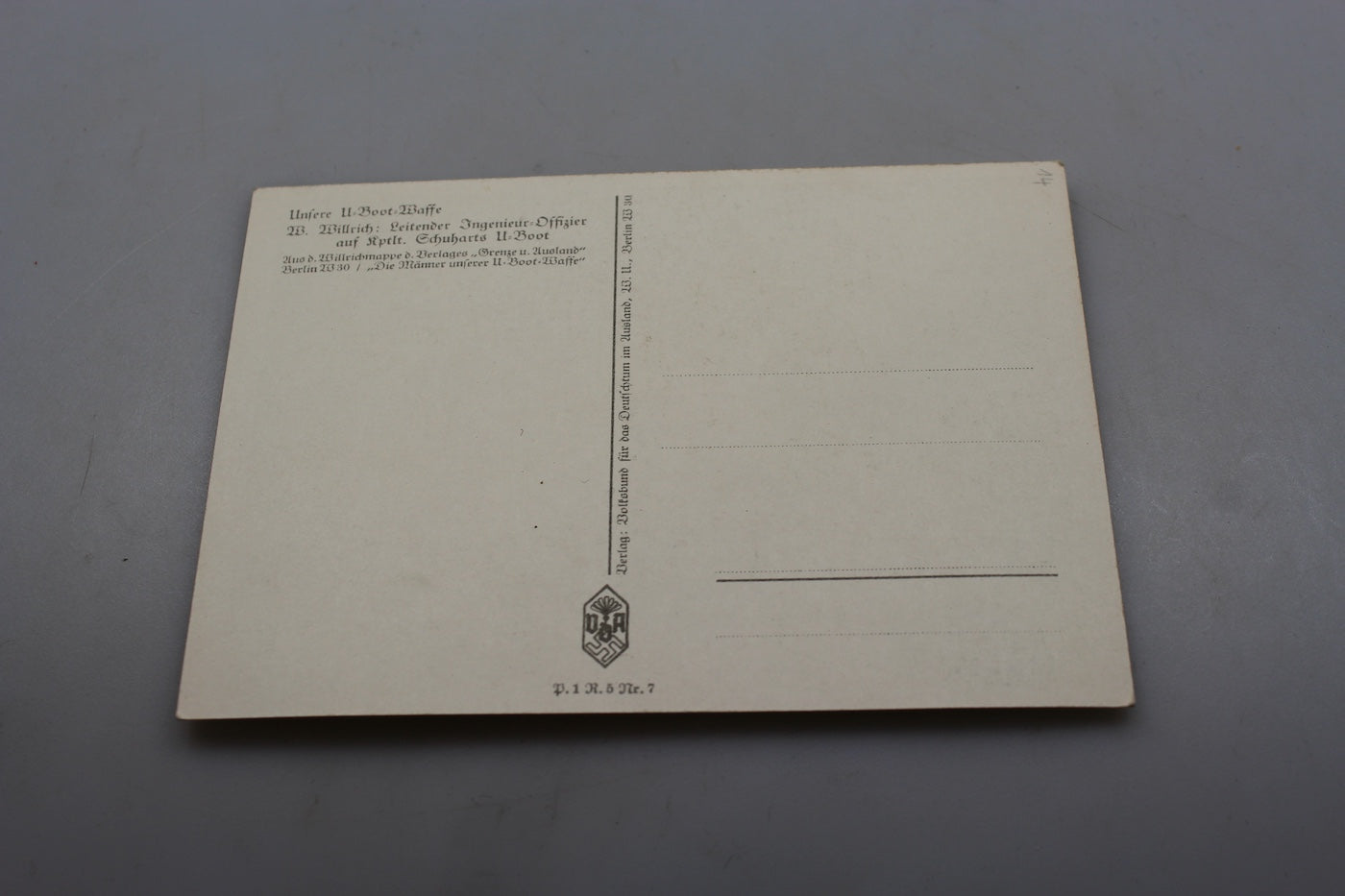 Cartolina postale Willrich -“Unsere U-Boot=Waffe” WW2