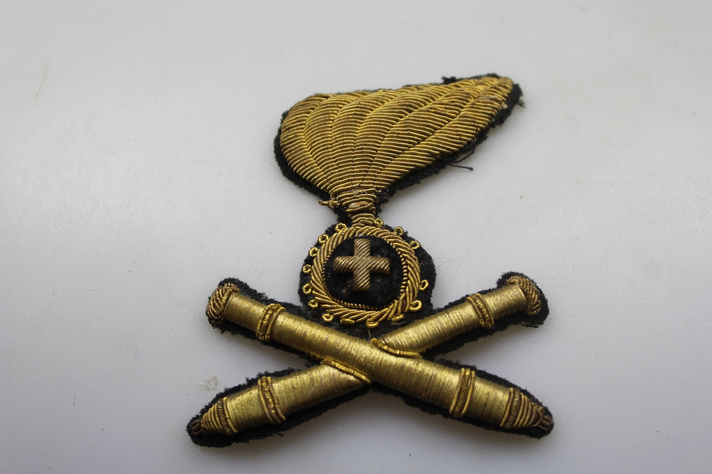 Fregio berretto M.34 nero Ufficiale Artiglieria REI anni 30/40'