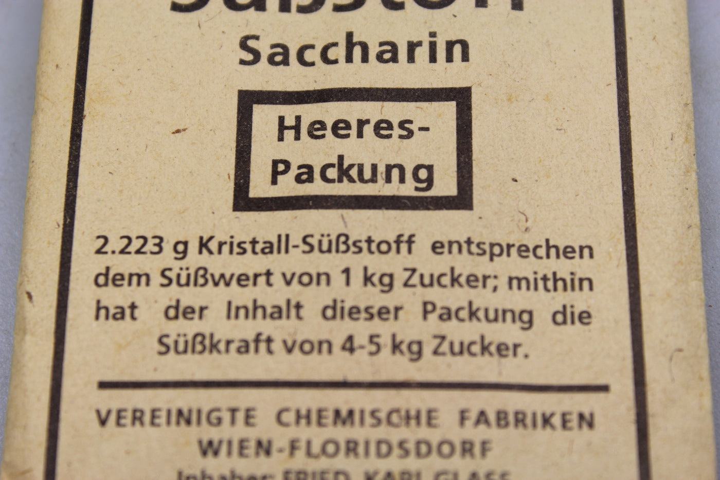 Saccarina Heeres Packung