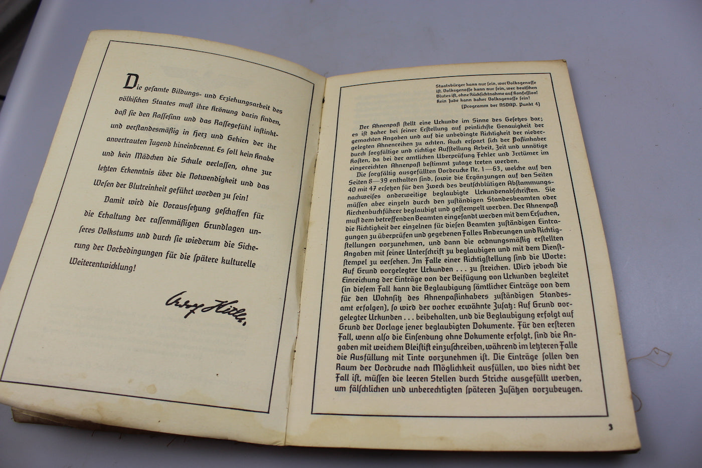Ahnenpass, libretto personale delle origini - III° Reich