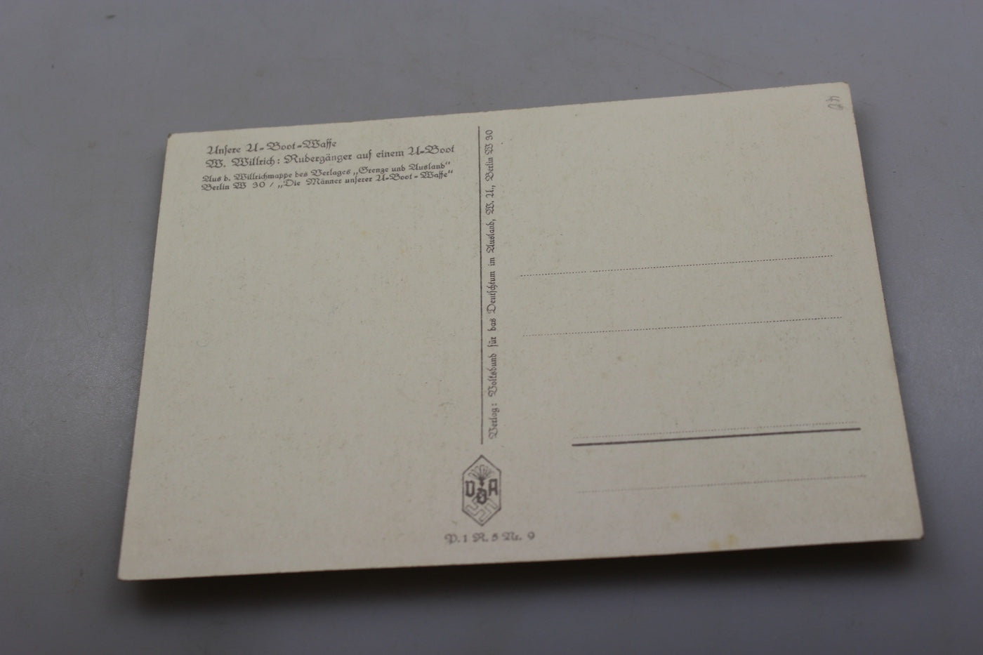 Cartolina postale Willrich -“Unsere U-Boot=Waffe” WW2