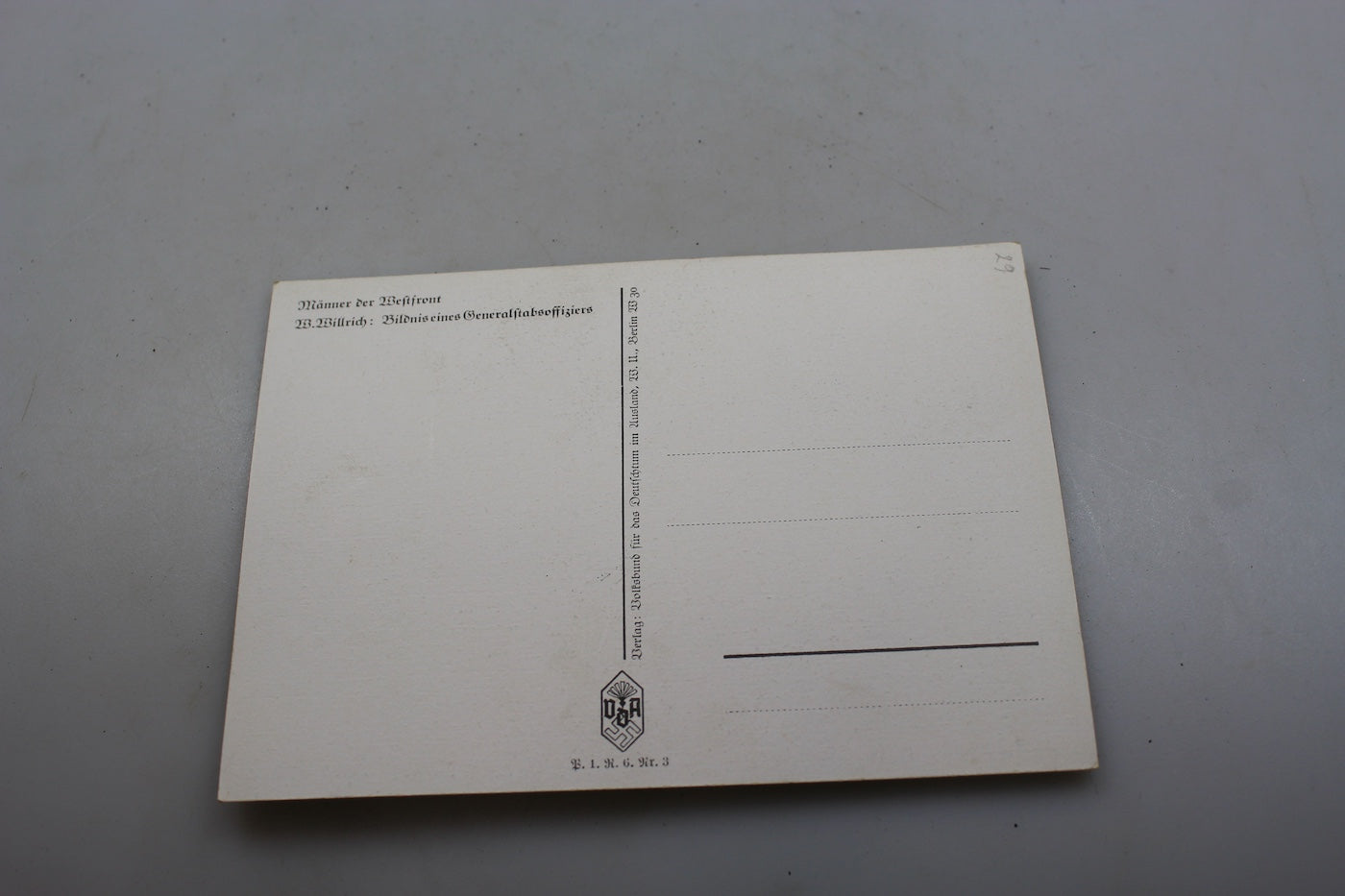 Cartolina postale Willrich – “Manners der Westfront”